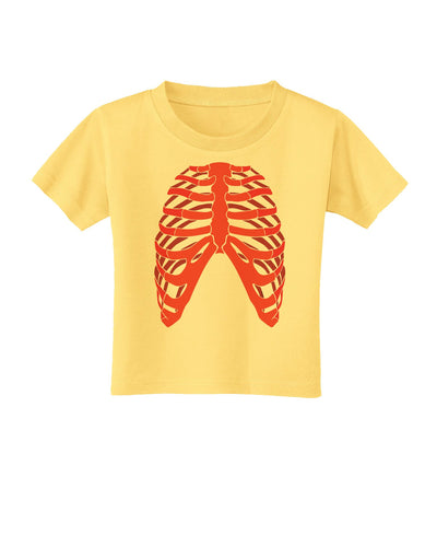 Human Red Skeleton Bones Ribcage Toddler T-Shirt-Toddler T-Shirt-TooLoud-Daffodil-Yellow-2T-Davson Sales