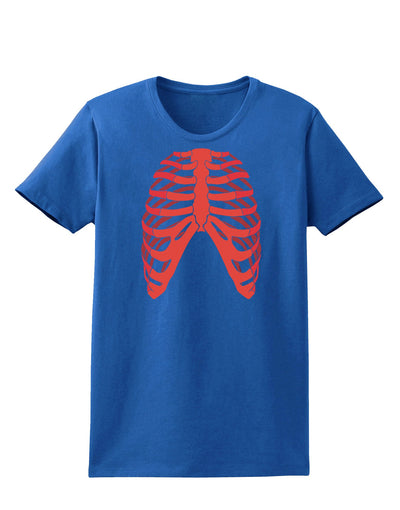 Human Red Skeleton Bones Ribcage Womens Dark T-Shirt-TooLoud-Royal-Blue-X-Small-Davson Sales