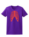 Human Red Skeleton Bones Ribcage Womens Dark T-Shirt-TooLoud-Purple-X-Small-Davson Sales