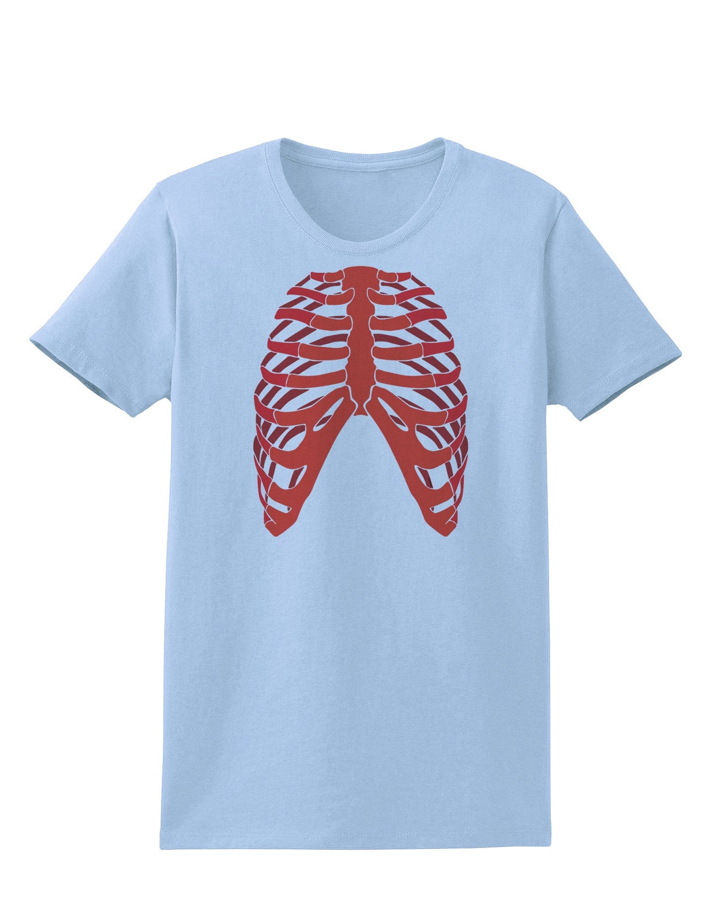 Human Red Skeleton Bones Ribcage Womens T-Shirt-Womens T-Shirt-TooLoud-Light-Blue-X-Small-Davson Sales