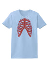 Human Red Skeleton Bones Ribcage Womens T-Shirt-Womens T-Shirt-TooLoud-Light-Blue-X-Small-Davson Sales