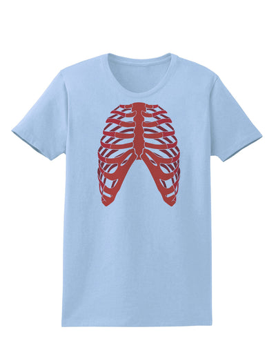 Human Red Skeleton Bones Ribcage Womens T-Shirt-Womens T-Shirt-TooLoud-Light-Blue-X-Small-Davson Sales