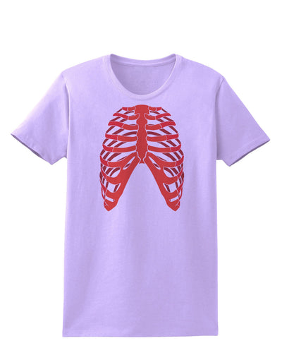 Human Red Skeleton Bones Ribcage Womens T-Shirt-Womens T-Shirt-TooLoud-Lavender-X-Small-Davson Sales