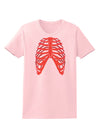 Human Red Skeleton Bones Ribcage Womens T-Shirt-Womens T-Shirt-TooLoud-PalePink-X-Small-Davson Sales