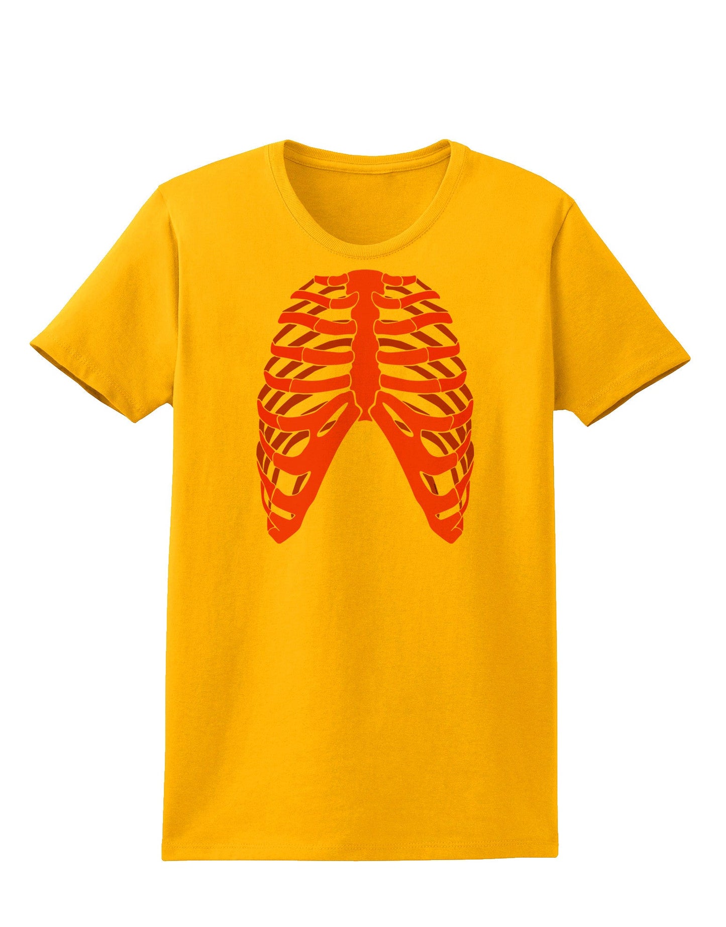 Human Red Skeleton Bones Ribcage Womens T-Shirt-Womens T-Shirt-TooLoud-Gold-X-Small-Davson Sales