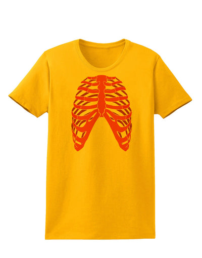 Human Red Skeleton Bones Ribcage Womens T-Shirt-Womens T-Shirt-TooLoud-Gold-X-Small-Davson Sales