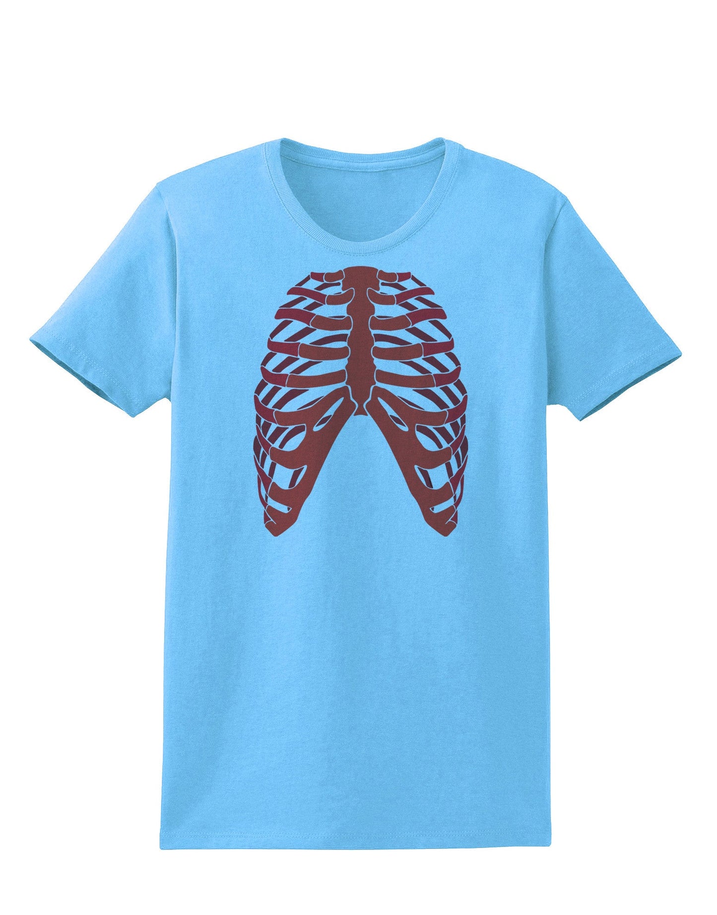 Human Red Skeleton Bones Ribcage Womens T-Shirt-Womens T-Shirt-TooLoud-Aquatic-Blue-X-Small-Davson Sales