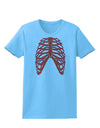 Human Red Skeleton Bones Ribcage Womens T-Shirt-Womens T-Shirt-TooLoud-Aquatic-Blue-X-Small-Davson Sales