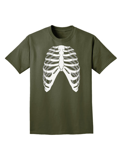 Human Skeleton Bones Ribcage Inverted Adult Dark T-Shirt-Mens T-Shirt-TooLoud-Military-Green-Small-Davson Sales