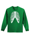 Human Skeleton Bones Ribcage Inverted Adult Long Sleeve Dark T-Shirt-TooLoud-Kelly-Green-Small-Davson Sales