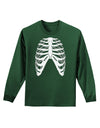 Human Skeleton Bones Ribcage Inverted Adult Long Sleeve Dark T-Shirt-TooLoud-Dark-Green-Small-Davson Sales