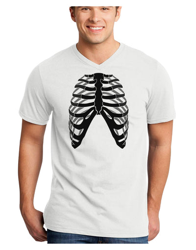 Human Skeleton Bones Ribcage Inverted Adult V-Neck T-shirt-Mens V-Neck T-Shirt-TooLoud-White-Small-Davson Sales