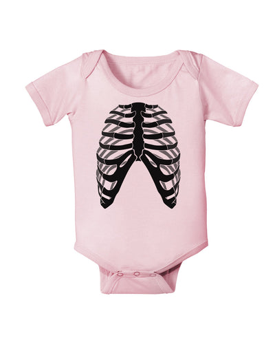 Human Skeleton Bones Ribcage Inverted Baby Romper Bodysuit-Baby Romper-TooLoud-Light-Pink-06-Months-Davson Sales