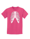 Human Skeleton Bones Ribcage Inverted Childrens Dark T-Shirt-Childrens T-Shirt-TooLoud-Sangria-X-Small-Davson Sales