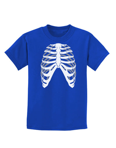 Human Skeleton Bones Ribcage Inverted Childrens Dark T-Shirt-Childrens T-Shirt-TooLoud-Royal-Blue-X-Small-Davson Sales