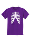 Human Skeleton Bones Ribcage Inverted Childrens Dark T-Shirt-Childrens T-Shirt-TooLoud-Purple-X-Small-Davson Sales