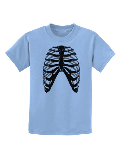 Human Skeleton Bones Ribcage Inverted Childrens T-Shirt-Childrens T-Shirt-TooLoud-Light-Blue-X-Small-Davson Sales