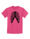 Human Skeleton Bones Ribcage Inverted Childrens T-Shirt-Childrens T-Shirt-TooLoud-Sangria-X-Small-Davson Sales