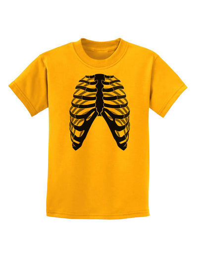 Human Skeleton Bones Ribcage Inverted Childrens T-Shirt-Childrens T-Shirt-TooLoud-Gold-X-Small-Davson Sales