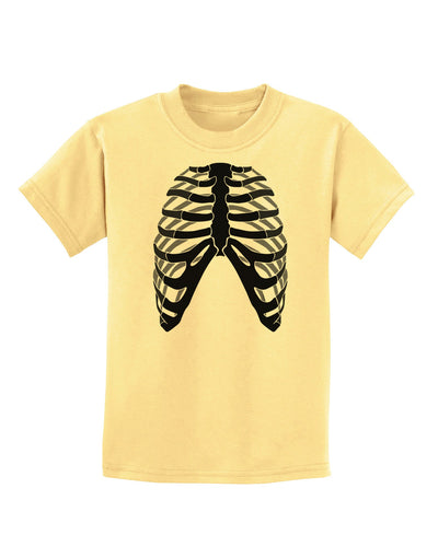 Human Skeleton Bones Ribcage Inverted Childrens T-Shirt-Childrens T-Shirt-TooLoud-Daffodil-Yellow-X-Small-Davson Sales