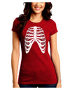 Human Skeleton Bones Ribcage Inverted Juniors Crew Dark T-Shirt-T-Shirts Juniors Tops-TooLoud-Red-Juniors Fitted Small-Davson Sales