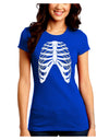 Human Skeleton Bones Ribcage Inverted Juniors Crew Dark T-Shirt-T-Shirts Juniors Tops-TooLoud-Royal-Blue-Juniors Fitted Small-Davson Sales