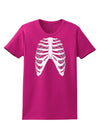 Human Skeleton Bones Ribcage Inverted Womens Dark T-Shirt-TooLoud-Hot-Pink-Small-Davson Sales