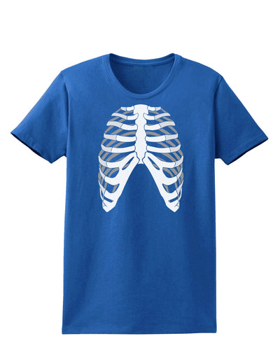 Human Skeleton Bones Ribcage Inverted Womens Dark T-Shirt-TooLoud-Royal-Blue-X-Small-Davson Sales