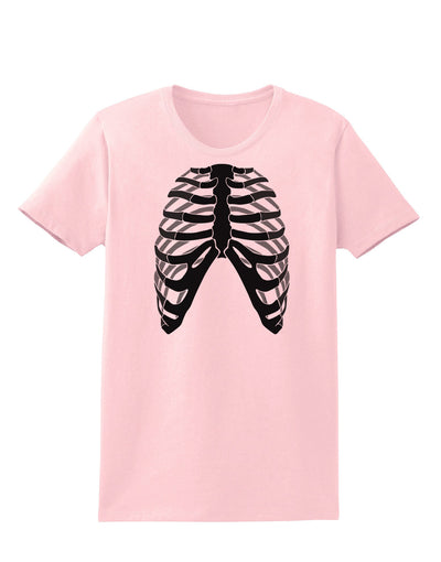 Human Skeleton Bones Ribcage Inverted Womens T-Shirt-Womens T-Shirt-TooLoud-PalePink-X-Small-Davson Sales