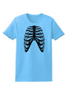 Human Skeleton Bones Ribcage Inverted Womens T-Shirt-Womens T-Shirt-TooLoud-Aquatic-Blue-X-Small-Davson Sales