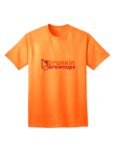 Humorous Adult T-Shirt for the Witty and Sophisticated: Drunken Grown ups Drinking Tee by TooLoud-Mens T-shirts-TooLoud-Neon-Orange-Small-Davson Sales