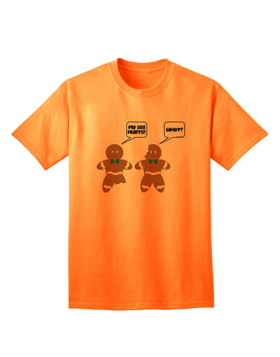 Humorous Gingerbread Dialogue - Adult Christmas T-Shirt Collection-Mens T-shirts-TooLoud-Neon-Orange-Small-Davson Sales