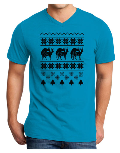 Humping Gay Reindeer Adult V-Neck T-shirt-Mens V-Neck T-Shirt-TooLoud-Turquoise-Small-Davson Sales