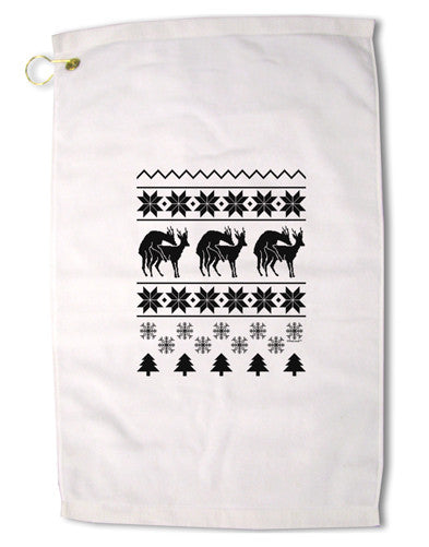 Humping Gay Reindeer Premium Cotton Golf Towel - 16 x 25 inch-Golf Towel-TooLoud-16x25"-Davson Sales