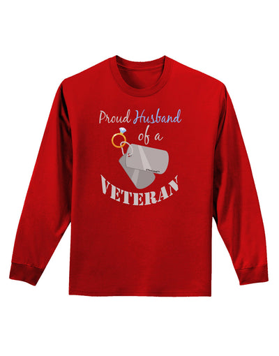 Husband of Veteran Adult Long Sleeve Dark T-Shirt-TooLoud-Red-Small-Davson Sales