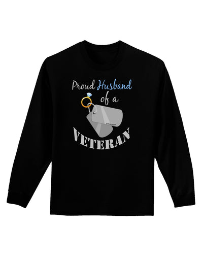 Husband of Veteran Adult Long Sleeve Dark T-Shirt-TooLoud-Black-Small-Davson Sales