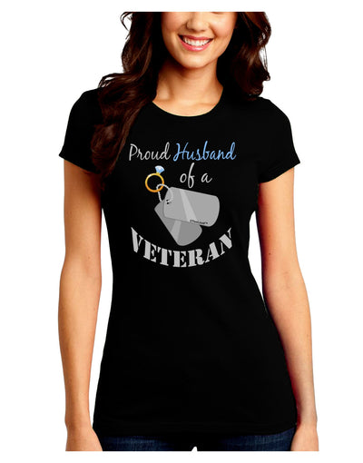 Husband of Veteran Juniors Crew Dark T-Shirt-T-Shirts Juniors Tops-TooLoud-Black-Juniors Fitted Small-Davson Sales