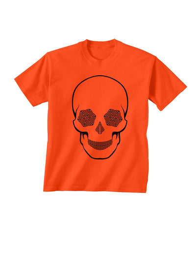 Hypno Skull - Cool Scary Halloween Childrens T-Shirt-TooLoud-Orange-X-Small-Davson Sales