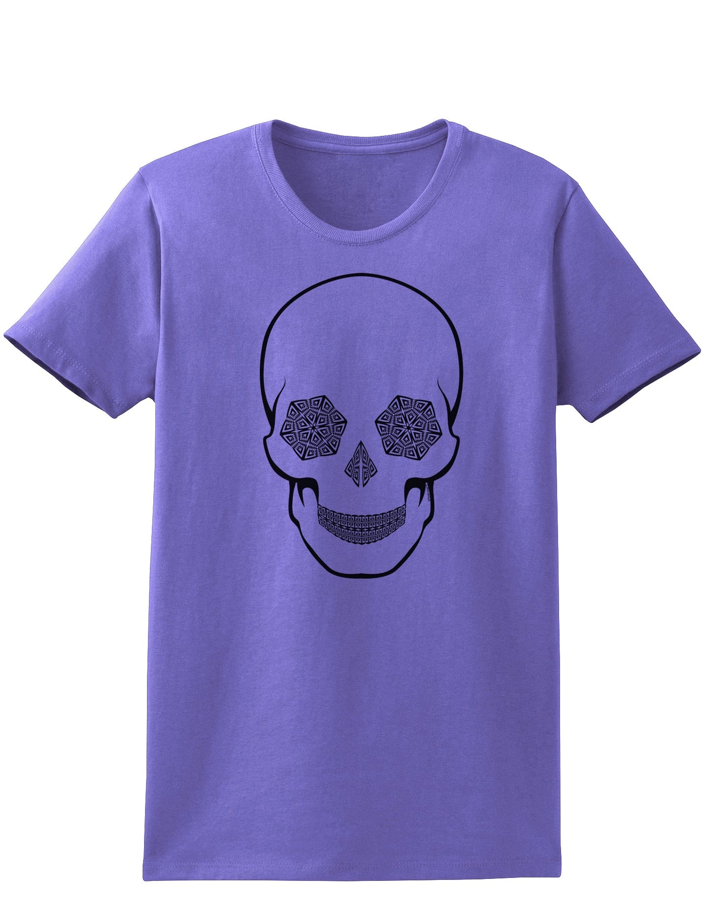 Hypno Skull Ladies Adult Womens Trippy T-Shirt-TooLoud-Violet-Small-Davson Sales