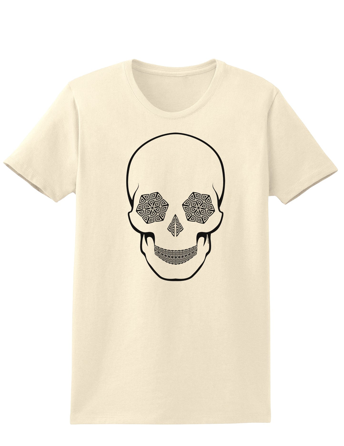 Hypno Skull Ladies Adult Womens Trippy T-Shirt-TooLoud-Natural-Small-Davson Sales