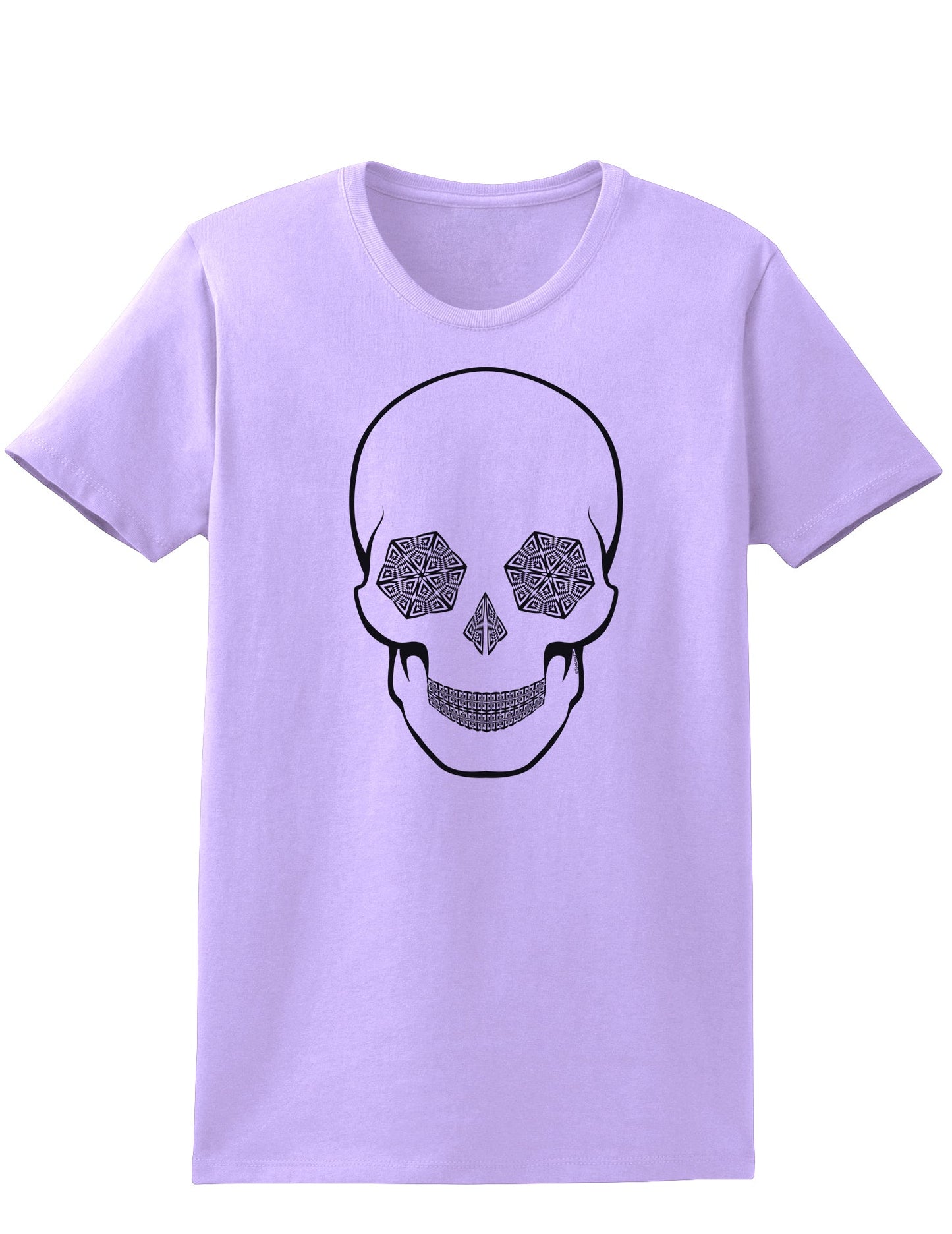 Hypno Skull Ladies Adult Womens Trippy T-Shirt-TooLoud-Lavender-Small-Davson Sales
