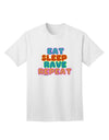 Hypnotic Adult T-Shirt - Eat Sleep Rave Repeat by TooLoud-Mens T-shirts-TooLoud-White-Small-Davson Sales