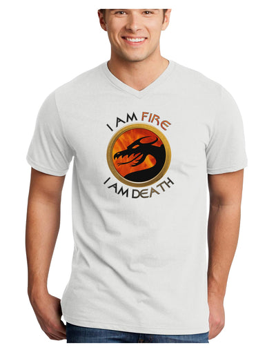 I Am Fire I Am Death Adult V-Neck T-shirt by TooLoud-Mens V-Neck T-Shirt-TooLoud-White-Small-Davson Sales