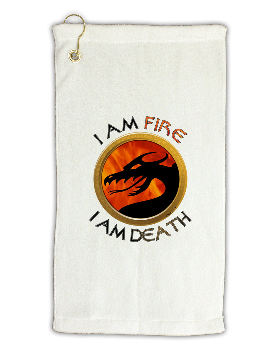 I Am Fire I Am Death Micro Terry Gromet Golf Towel 16 x 25 inch by TooLoud-Golf Towel-TooLoud-White-Davson Sales