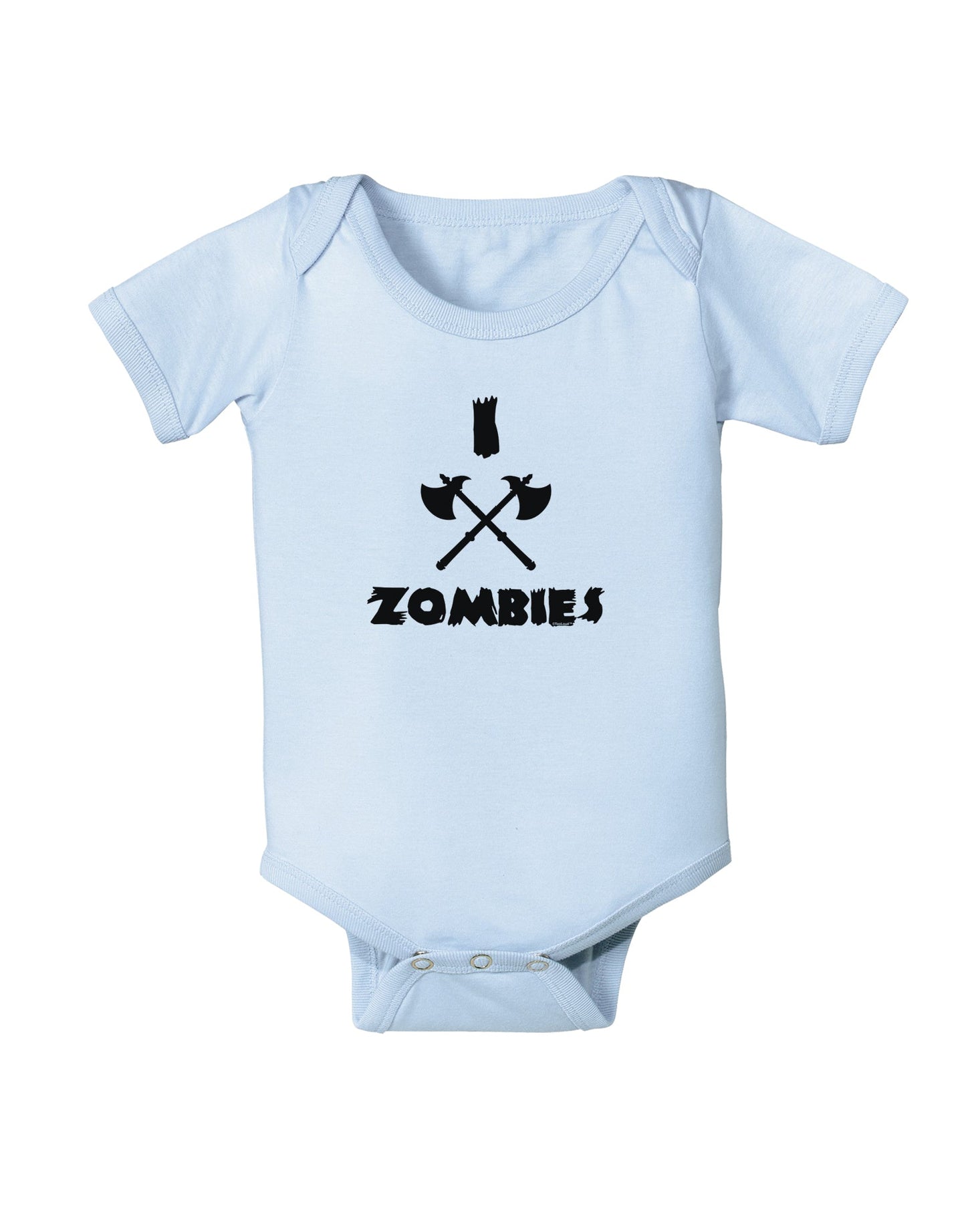 I Axe Zombies - Funny Apocalypse Baby Romper Bodysuit-Baby Romper-TooLoud-Light-Blue-06-Months-Davson Sales