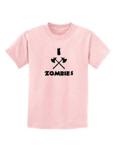 I Axe Zombies - Funny Apocalypse Childrens T-Shirt-Childrens T-Shirt-TooLoud-PalePink-X-Small-Davson Sales