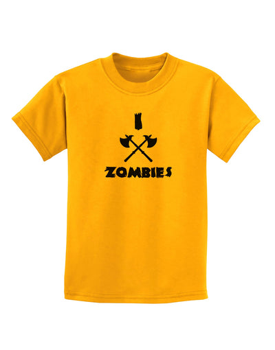 I Axe Zombies - Funny Apocalypse Childrens T-Shirt-Childrens T-Shirt-TooLoud-Gold-X-Small-Davson Sales