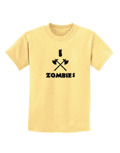 I Axe Zombies - Funny Apocalypse Childrens T-Shirt-Childrens T-Shirt-TooLoud-Daffodil-Yellow-X-Small-Davson Sales