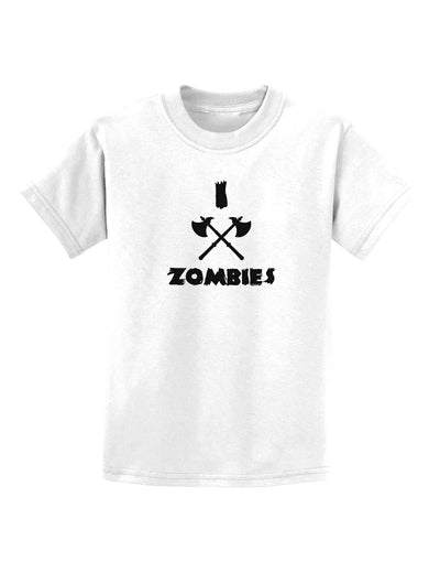 I Axe Zombies - Funny Apocalypse Childrens T-Shirt-Childrens T-Shirt-TooLoud-White-X-Small-Davson Sales