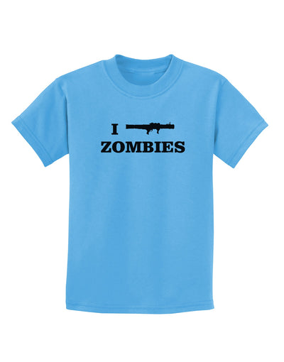 I Bazooka Zombies - Funny Apocalypse Childrens T-Shirt-Childrens T-Shirt-TooLoud-Aquatic-Blue-X-Small-Davson Sales